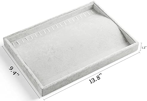 Stratalife 20 Hooks Velvet Necklace Organizer Tray, 13.8" x 9.4" x 1.2" - Image 5