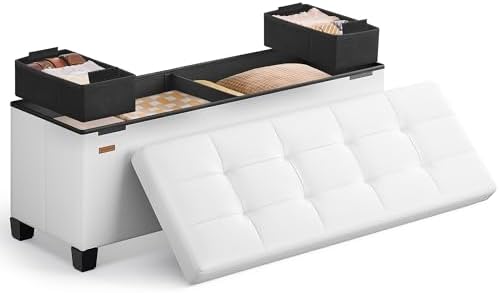 SONGMICS Storage Ottoman Bench with Legs, 43.3 Inches, 30 Gal. (112 L) by SONGMICSbySONGMICSHOME