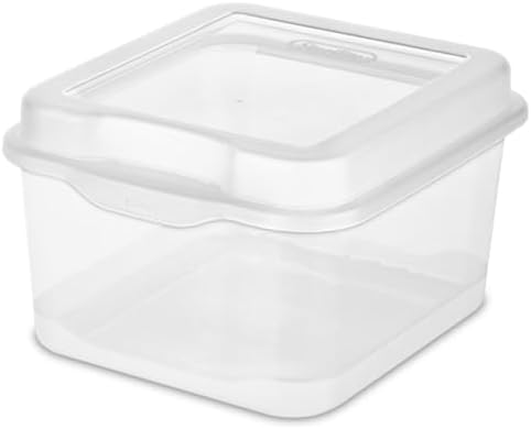 Sterilite Square Small FlipTop, Clear Plastic Storage Box, 48-Pack by Sterilite