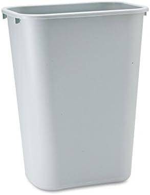 Rubbermaid Commercial Products Deskside Wastebasket/Trash Can, 10.25-Gallon/41-Quart, Gray, Plastic, Garbage Can for Home/Office, Fits Under Desk/Sink/Cabinet, Pack of 12 by RubbermaidCommercialProducts