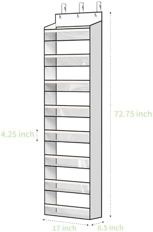 KEEPJOY 8-Tier Over the Door Hat Rack for Baseball Caps, Holds Up to 120 Caps Large Capacity Hanging Hat Storage Organizer with Clear Deep Pockets, Hat Holder for Nursery, Bedroom, Closet (White) - Image 2