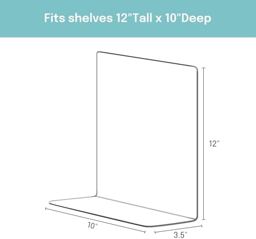 OKPOW Acrylic Shelf Dividers for Closet Organization: 12" Tall x 10" Deep Durable 8 Pack Clear Shelves Separators for Clothing Adjustable Purse Organizer - Image 2