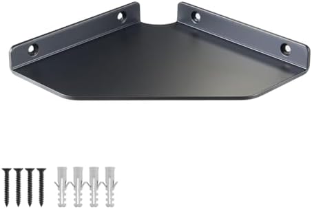 8 Inch Black Floating Corner Shelf Wall Mounted, Triangle Storage Shelf for Kitchen, Speakers, Wine, Decor & Small Electronics by YUjieSTC