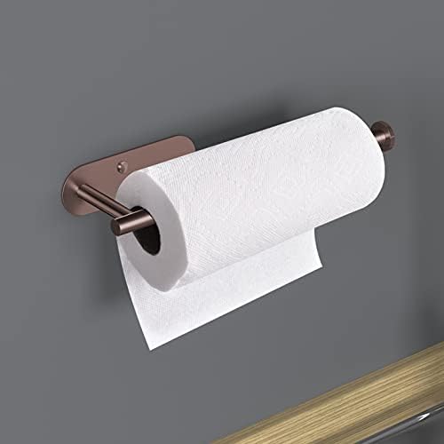 VAEHOLD Adhesive Paper Towel Holder Under Cabinet Wall Mount for Kitchen Paper Towel, Black Paper Towel Roll Holder Stick to Wall, Stainless Steel (Rose Gold, 2 Pack - Image 7