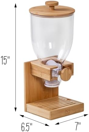 ZevrO Honey-Can-Do Bamboo Cereal Dispenser with Airtight Lid – Countertop Dry Food Dispenser for Kitchen Organization – Eco-Friendly Cereal Container for Pantry (Pack of 3) - Image 5