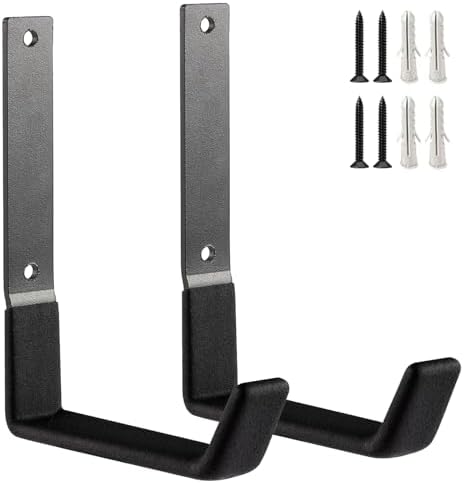 Heavy Duty Wall Hooks, Utility Hooks, Tool Organizer - Large Steel U Hooks for Garage & Garden, Hose Hanger (2 Pack) by Unknown
