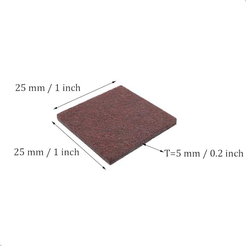 12Pcs Square Felt Furniture Pads, 1 inch x 1 inch Self Adhesive Cuttable Anti Scratch Floor Protectors for Furniture Legs Hardwood Floor, Brown, 25mm - Image 2