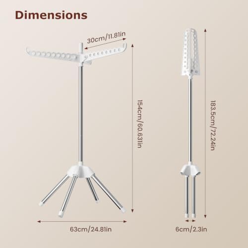 Foldable Clothes Drying Rack, Rotatable Free Standing drying rack , 1 Layer - Image 2