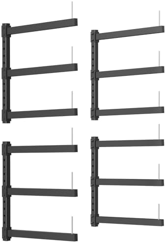 Lumber Storage Rack Wall Mount - Wood Storage Racks Heavy Duty Metal Shelf Wall Mount Wood Organizer Racks for Shed, Workshop, Garage, Basement, Wall Storage Racks - Indoor & Outdoor Use by YAJONUE