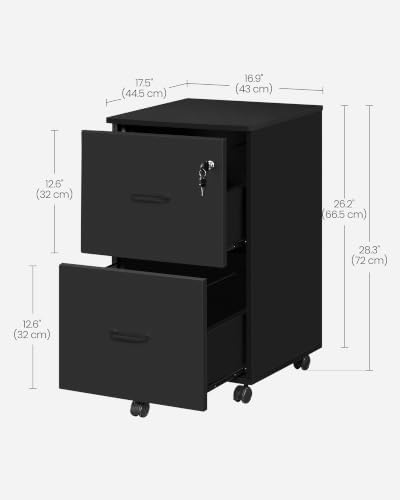VASAGLE 2-Drawer File Cabinet, Small Rolling, Locking, Printer Stand - Image 3