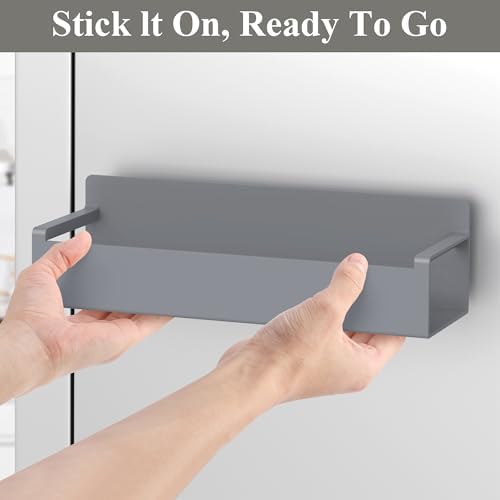 HuggieGems 6 Pack Dark Grey Magnetic Spice Rack Organizer for Refrigerator - Image 5
