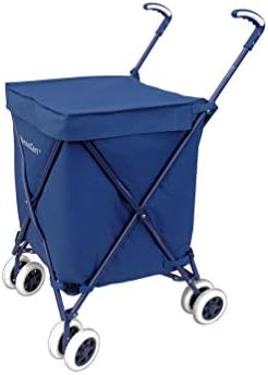 Versacart Transit -The Original Patented Folding Shopping and Utility Cart, Water-Resistant Heavy-Duty Canvas with Cover, Double Front Swivel Wheels, Compact Folding, Transport Up to 120 Pounds, Blue - Image 2