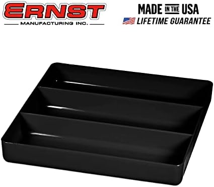 Ernst Manufacturing Stackable Home, Office & Workshop Tray in Black with 3 Compartments - Ideal for Mechanics, Electricians, Plumbers, Crafting, Hobbies - Impact Resistant, Fits in Drawers - Image 5