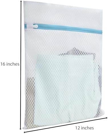 Mesh Laundry Bags for Delicates – 3 Pack (12”×16”) with Color-Coded Zippers, Protects Clothes from Damage, Breathable Honeycomb Mesh, Washer & Dryer Safe bags - Ideal for Bras, Lingerie & Socks - Image 2