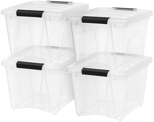 IRIS USA 4-Pack 19 Quart Storage Bins with Lids, Clear by Unknown