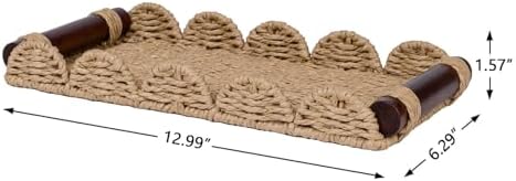 CubesLand Bathroom Toilet Paper Tray Organizer, Scalloped Decorative Tray - Image 3