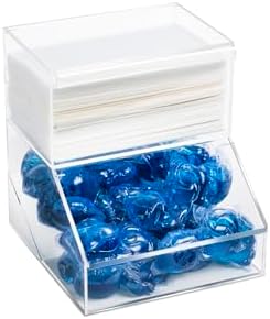 Inevibe Laundry Pod Holder & Dryer Sheet Dispenser with Lids, 2 Compartment by IneVibeforEveryday