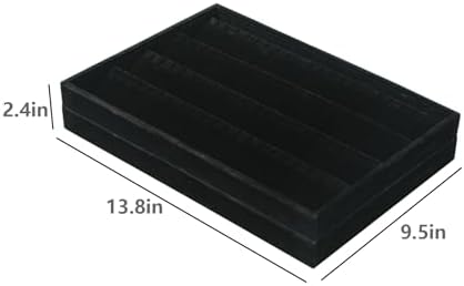Coward 2PC Black Velvet Stackable Earring Tray Drawer Jewelry Holder Organizer Box Storage Earring Display Stand for Home Drawer or Store Selling (earring+earring) - Image 5
