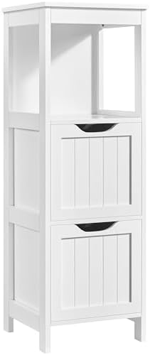 Yaheetech Small Bathroom Storage Cabinet with 2 Drawers & Open Shelf, White by Yaheetech