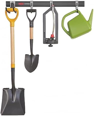 Rubbermaid FastTrack Garage Storage Utility Hooks 5 Piece Black All in One Rail Hook Kit and Tool Organizer Heavy Duty for Home/Garage/Shed/Garden by Rubbermaid