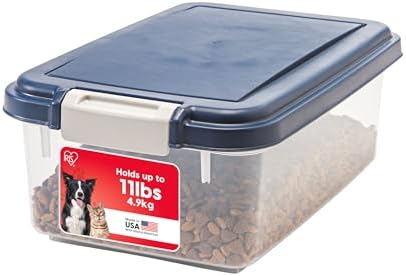 IRIS USA Dog Food Storage Container, Up to 11 lbs, Navy, Made in USA by IRISUSA