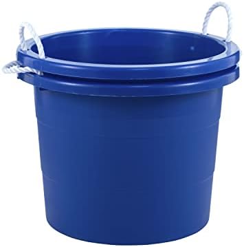 United Solutions Easy-Access Storage Rope Handle Tub, 19 Gallon, Blue, 2 Count (TU0335) by UNITEDSOLUTIONS