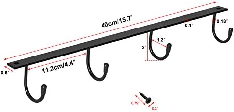 MOCOUM Under Cabinet Metal Mug Holder - Iron Hanging Rack for Coffee Cups and Kitchen Utensils Display (Black, 3) - Image 2