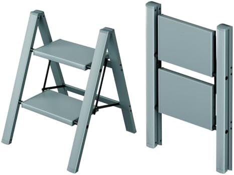 Taranta 2 Step Stool Foldable,Aluminum Step Ladder-Serene Blue by TARANTA