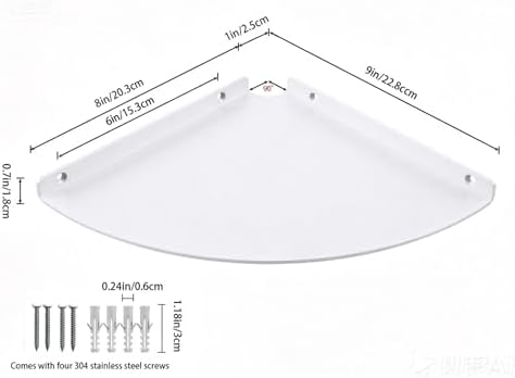 Corner Floating Shelf, 3.0mm Aluminum Alloy Corner Shelves wall Mounted - Image 3