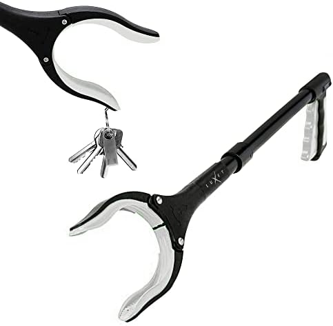 Grabber Reacher Tool 19 Inch Long, Foldable Pick Up Stick - Strong Grip Magnetic Tip - Heavy Duty Trash Picker Claw Reacher Grabber Tool Elderly Wheelchair Mobility Aid (Gray) by Luxet