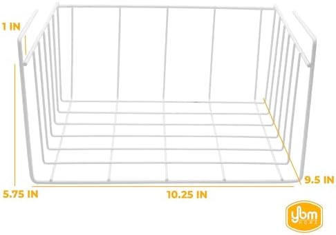 YBM Home Under Shelf Wire Basket Storage Organizer for Kitchen Pantry - Hanging Storage Cabinet Organizer Rack Adds Extra Storage Space Underside the Shelf (20, Small) - Image 3