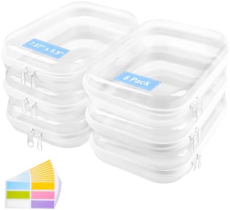 6 Pack Clear Hard Shell Zipper Cases, Purse Organizer, 7.87 x 5.9 in by Unknown