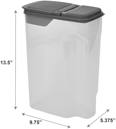Clear Plastic Cereal Dispenser with Lid, 32 Cup Airtight Cereal Storage Container for Pantry Organization and Dry Food Storage, 9.75" x 5.38" x 13.5" - Image 2