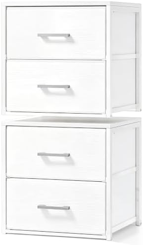 Fixwal Storage Drawers for Clothes, 2 Pack, 4 Drawers Stackable, 15.7" Wide by Fixwal