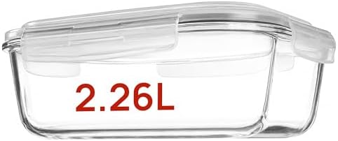Vtopmart 1Pack 2260ml/76.4oz Extra Large Glass Storage Container with Lid by Vtopmart