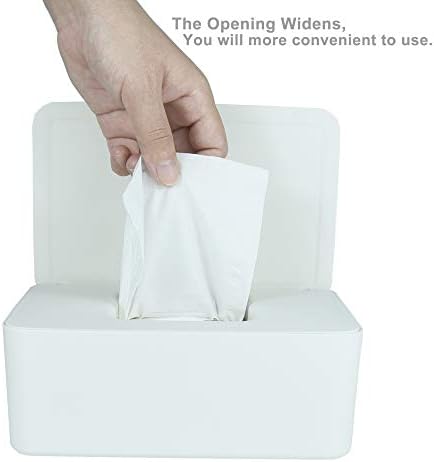 Diaper Wipes Dispenser, Tissue Storage Box Case (White) - Image 4