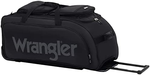 Wrangler Wesley Rolling Duffel Bag, Black, Large 30-Inch - Image 3