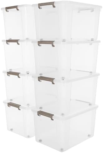 Citylife 8-Pack 69 QT Clear Plastic Storage Bins with Latching Lids by CITYLIFEHomeOrganization