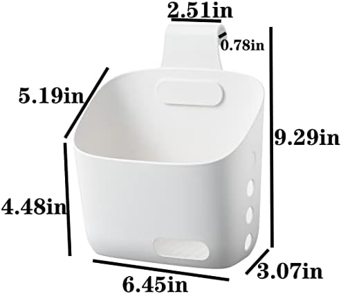 LeleCAT Plastic Hanging Basket Kitchen Storage organizer, Basket with Detachable hook, Hang it behind a door or on a railing, Over the Cabinet Door (White, Large-2 Pack) - Image 2