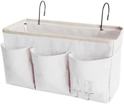 Bedside Caddy, Bedside Hanging Storage Organizer forBunk and Hospital Beds,College Dorm Bed，Can be Placed Glasses Books Mobile Phones (White 1) by SMALIGOLA