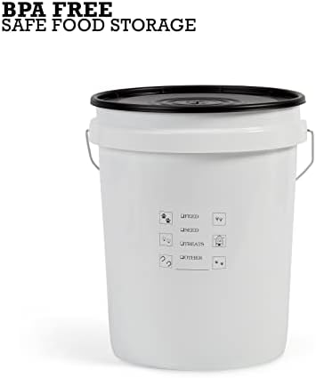 United Solutions 5 Gallon Airtight Pet Food Storage, 2 Pack, White/Black - Image 4