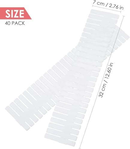40Pcs Drawer Dividers, Adjustable Drawer Organizer for Socks, Underwear, Makeup, Can Help Tidy Kitchen, Bedroom, Dresser White - Image 2