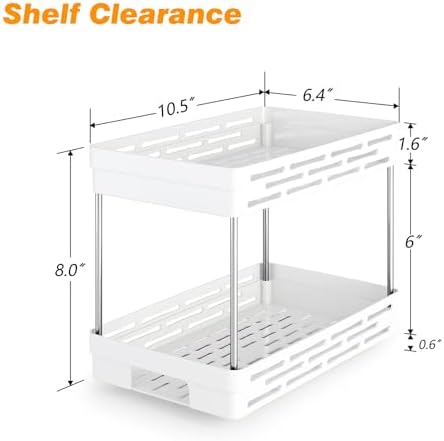 Pull Out Spice Rack Organizer for Cabinet, 2 Pack Widen Slide Out Spice Racks Organizer, Spice Cabinet Organizers, Cabinet Size Need:12'' Highx11'' Deepx6.75'' Wide,Hold 15 Spice Jar Each Tier-2Tier - Image 4