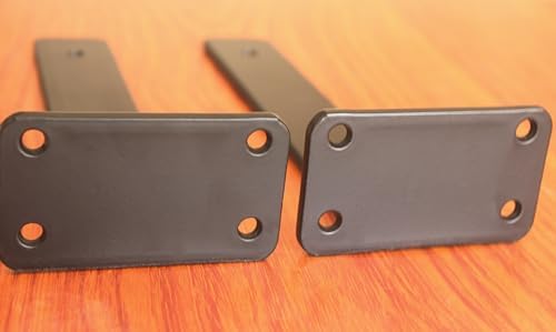 6 Pack - 9 inch Black Hidden L Shelf Bracket (1/5 Inch Thicked) Iron Floating Shelf Brackets Rustic Industrial Metal Brackets for Shelf Support - Image 4