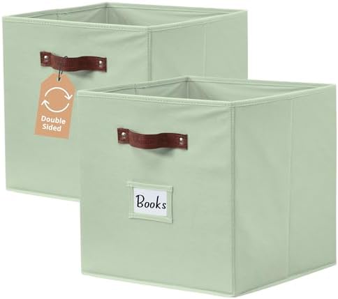 DECOMOMO Storage Bins, Cube Storage Bin with Labels by DECOMOMO