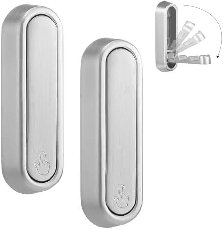 Folding Wall Hooks, 2 Pack, Silver, Zinc Alloy, Heavy Duty Coat Hooks by Dntorx