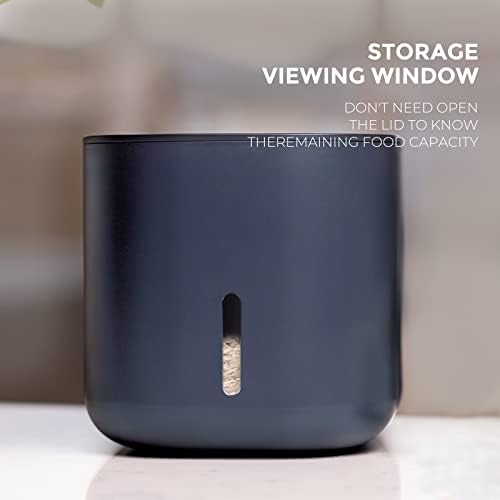 Zuutii Rice Storage Container,Food Container, Dry Food Storage, 7.2lbs Pet Food Dispenser, 11lbs Large Storage Bin with Lid,Silicone Ring & Moisture Proof, for Grain Cereal Soybean Corn, Dark Gray - Image 5
