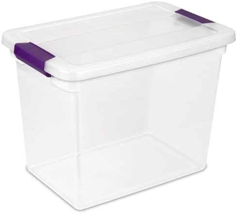 Sterilite ClearView Latch Boxes, Storage Bins with Lids, 27 Quart, 24-Pack by Sterilite