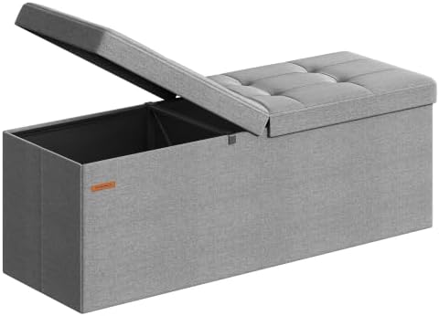 SONGMICS 43.3 Inches Storage Ottoman, Foldable Bench with Flipping Lid by SONGMICSbySONGMICSHOME