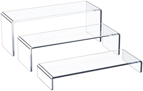 HIIMIEI Acrylic Display Riser, 3 Step 12" Large Acrylic Risers by HIIMIEI